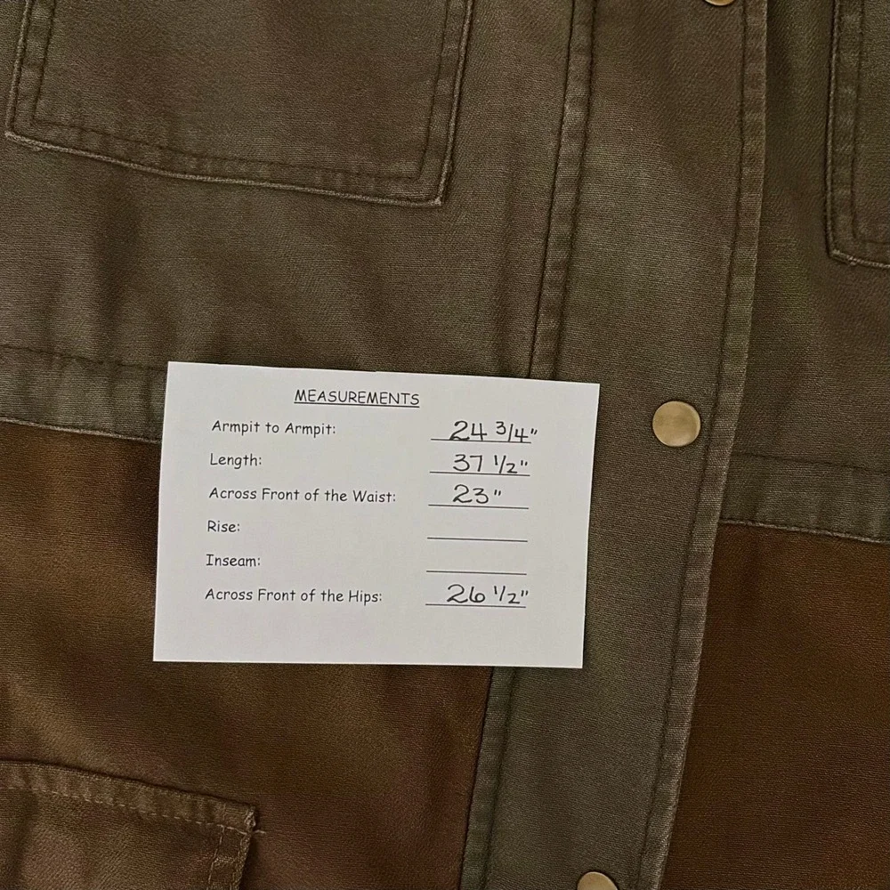 SUNDANCE Mason Jane Parka Jacket Coat Green Brown Utility Western Pockets XL